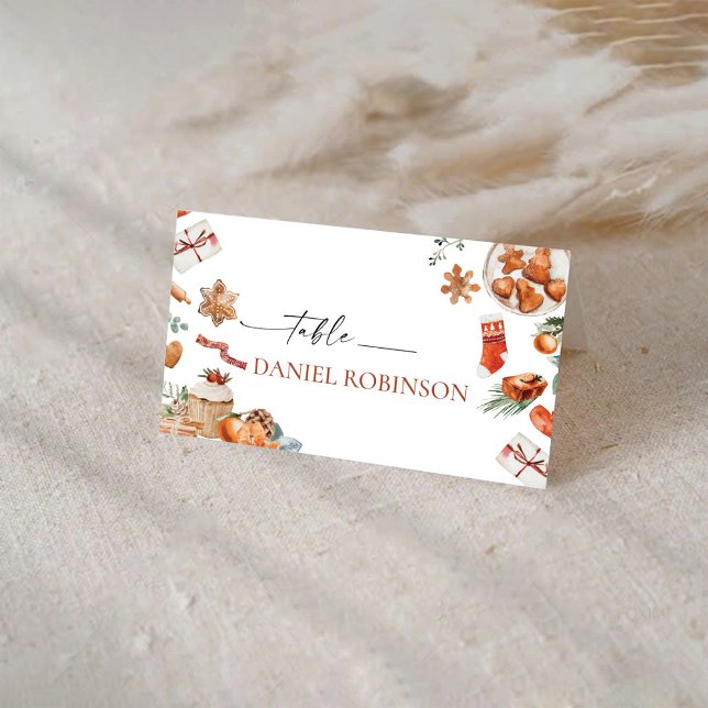 Winter Christmas Folded Place Card (Creator Uploaded)