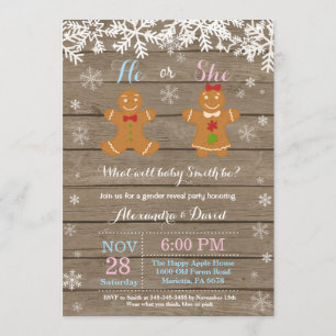 Winter Christmas Gender Reveal Invitation