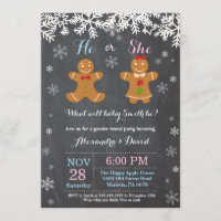 Winter Christmas Gender Reveal Invitation