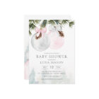 Winter Christmas Girl Baby Shower Invitation