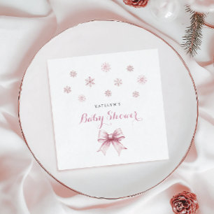 Winter Christmas Girl Baby Shower Napkin