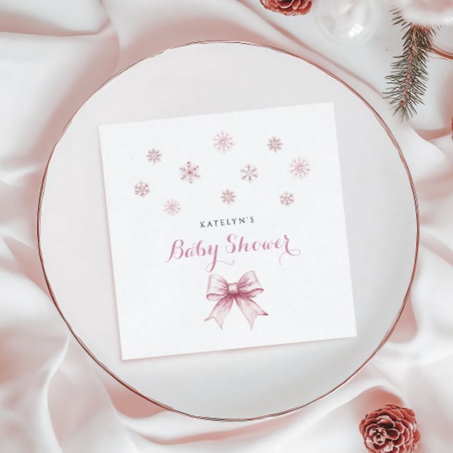 Winter Christmas Girl Baby Shower Napkin (Creator Uploaded)