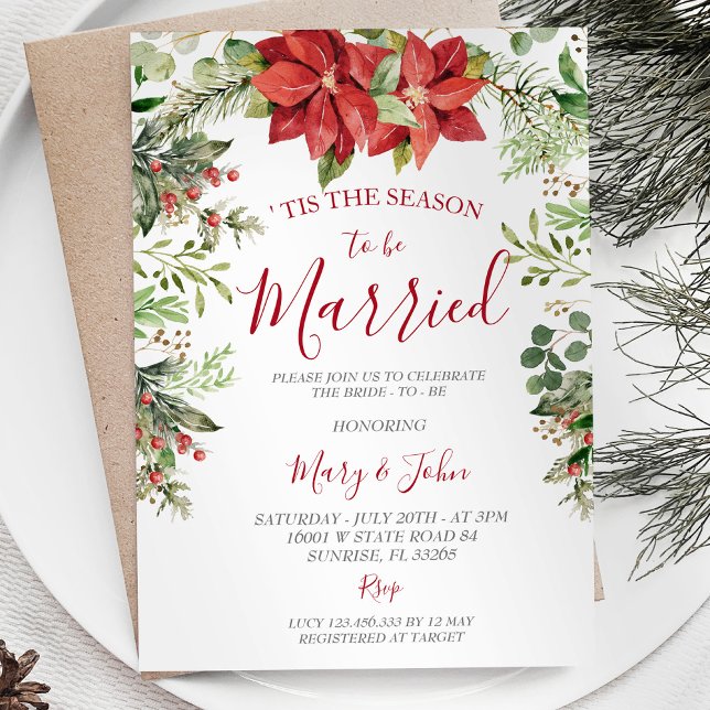  Winter Christmas Greenery Floral Wedding Invitation (Creator Uploaded)