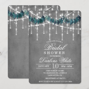 Winter Christmas Holiday Bridal Shower Invitation