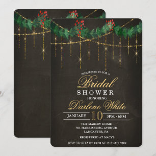 Winter Christmas Holiday Bridal Shower Invitation