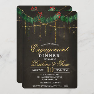 Winter Christmas Holiday Engagement Invitation