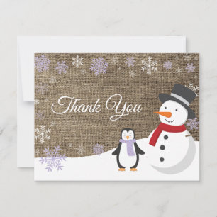Winter Christmas Holiday Snowflake Thank You card