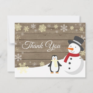 Winter Christmas Holiday Snowflake Thank You card