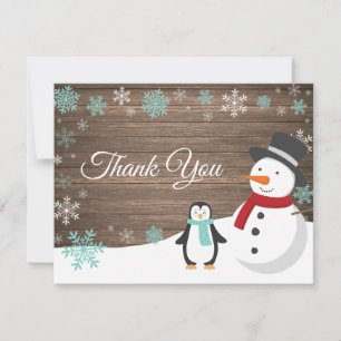 Winter Christmas Holiday Snowflake Thank You card