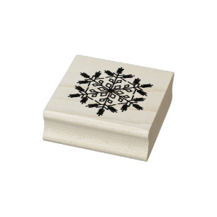 Winter Christmas Holiday Snowflake Wood Art Stamp