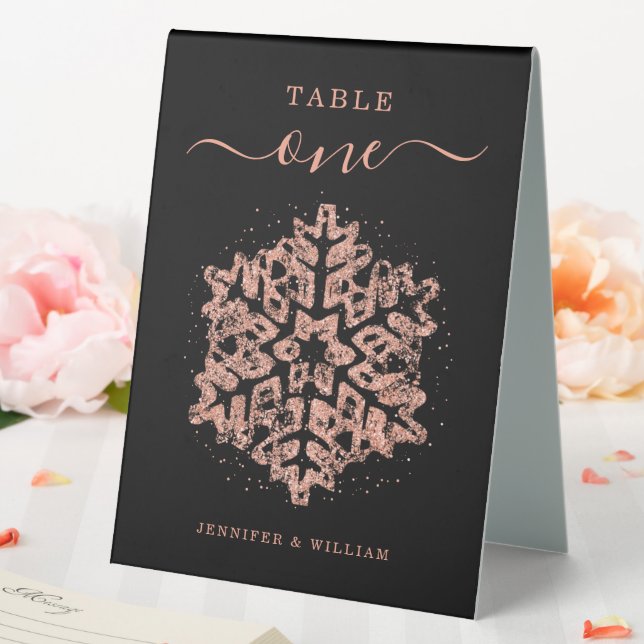 Winter Christmas Holiday Wedding Rose Gold Black  (In SItu (Wedding))