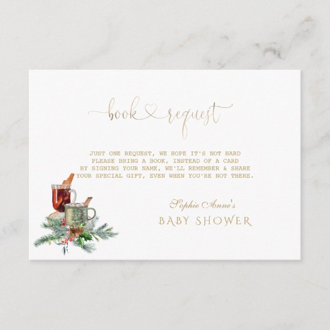 Winter Christmas Holidays Baby Shower Enclosure Card (Front)