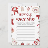 Winter Christmas How Old Was She Baby Shower Game