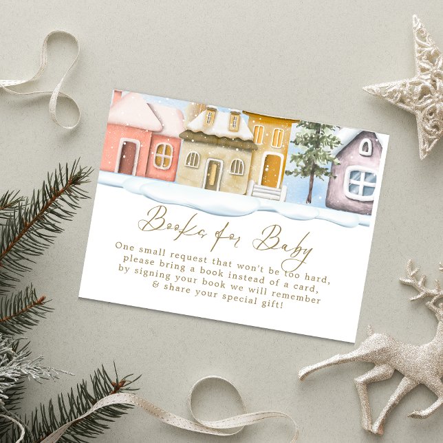 Winter Christmas It takes a Village Baby Shower   Enclosure Card (Creator Uploaded)
