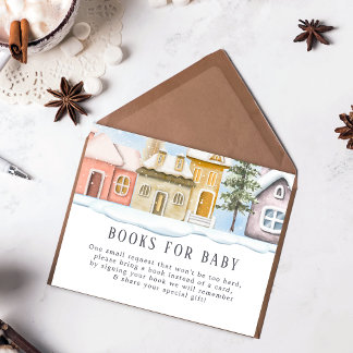 Winter Christmas It takes a Village Baby Shower Enclosure Card