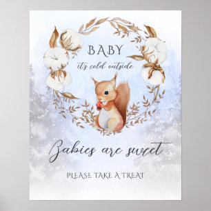 Winter Christmas It's Cold Outside Baby Shower Pos Poster