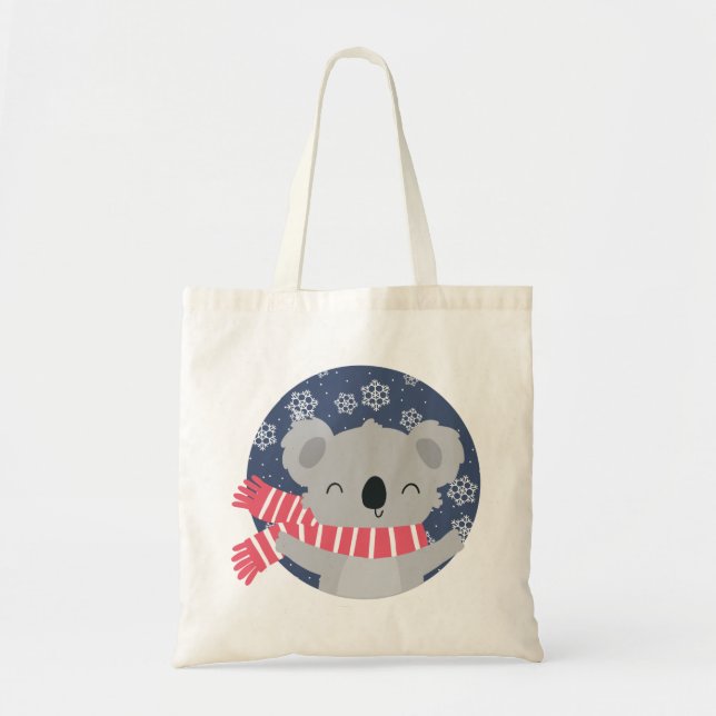 Winter Christmas Koala Bear Tote Bag (Front)