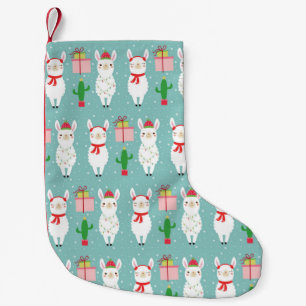 Winter Christmas Llamas Holidays Small Christmas Stocking