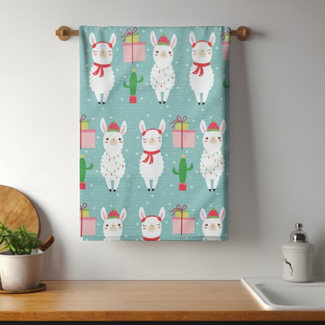 Winter Christmas Llamas | Holidays Tea Towel (Creator Uploaded)