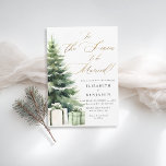Winter Christmas Married Season Elegant Wedding Invitation<br><div class="desc">This Christmas, winter wedding invitation embodies chic elegance with its enchanting watercolor design, featuring a majestic pine tree with white snow accents, painted in modern watercolor, with a couple of presents underneath to suggest Christmas, as well as modern calligraphy for the title "Tis the Season to be Married" with a...</div>