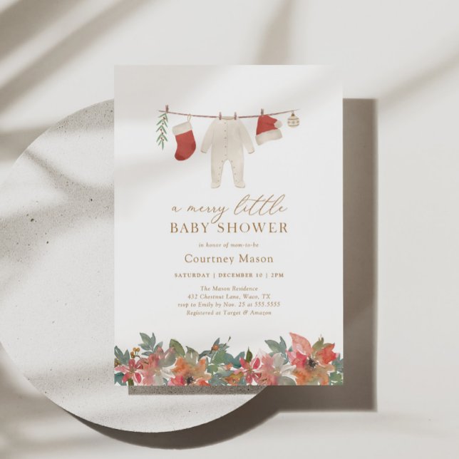 Winter Christmas Merry Little Baby Shower Invitation (Creator Uploaded)