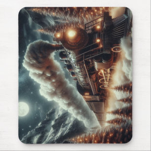 Winter/Christmas night train Mouse Mat