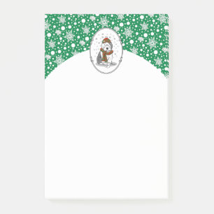 Winter Christmas Old English Sheepdog Grey 1 Cute Post-it Notes