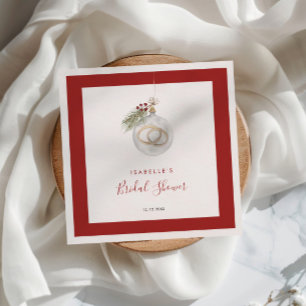 Winter Christmas Ornament Bridal Shower Napkin