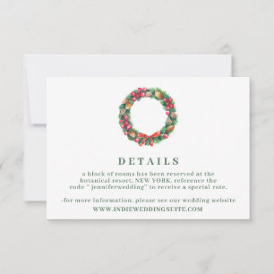 Winter Christmas ornament wedding Details Invitation