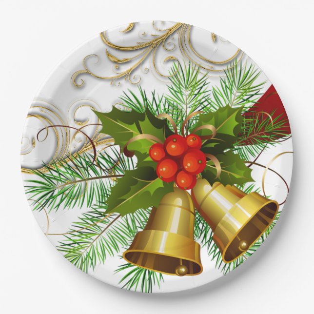Winter Christmas paper plates (Front)