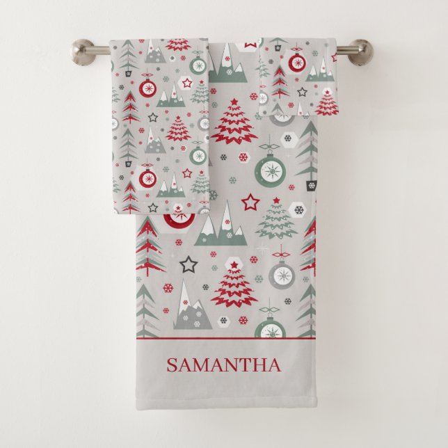 Winter Christmas pattern.  Bath Towel Set (Insitu)