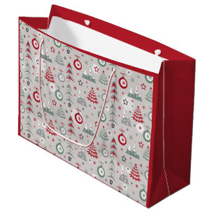 Winter Christmas pattern. Large Gift Bag