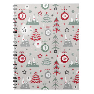 Winter Christmas pattern. Notebook