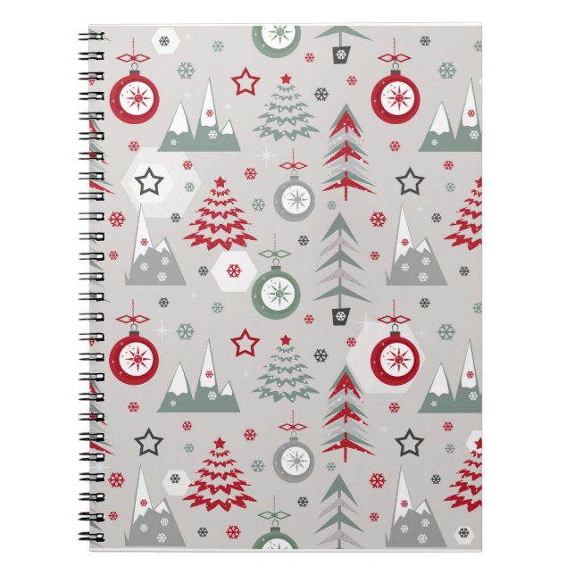 Winter Christmas pattern. Notebook (Front)