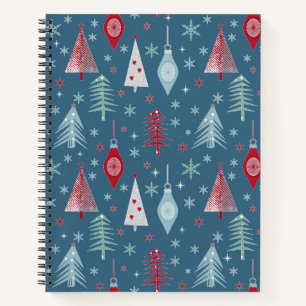 Winter Christmas pattern.  Notebook
