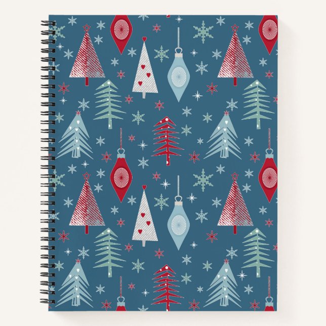 Winter Christmas pattern.  Notebook (Front)
