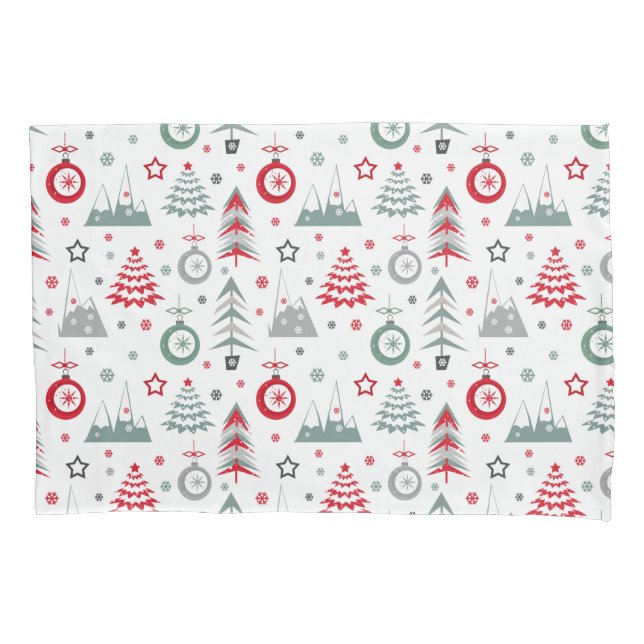 Winter Christmas pattern. Pillow Case (Front)