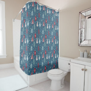 Winter Christmas pattern.  Shower Curtain