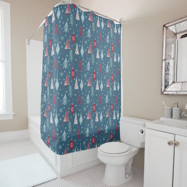 Winter Christmas pattern.  Shower Curtain (In Situ)