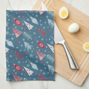 Winter Christmas pattern.  Tea Towel