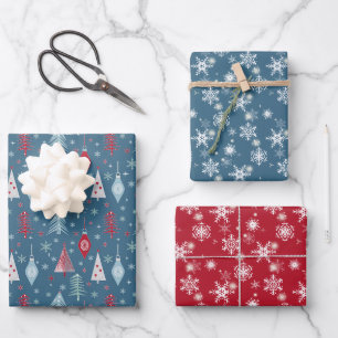 Winter Christmas pattern. Wrapping Paper Sheet