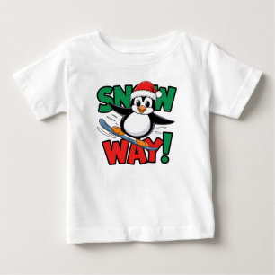 Winter Christmas Penguin Adventure in Snowy Wonder Baby T-Shirt