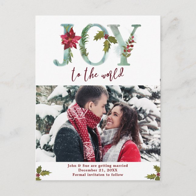 winter christmas photo save the date postcard (Front)