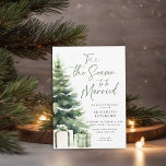Winter Christmas Pine Tree Rustic Bridal Shower Invitation<br><div class="desc">This Christmas, winter bridal shower invitation embodies chic elegance with its enchanting watercolor design, featuring a majestic pine tree with white snow accents, painted in modern watercolor, with a couple of presents underneath to suggest Christmas, as well as modern calligraphy for the title "Tis the Season to be Married". Perfect...</div>