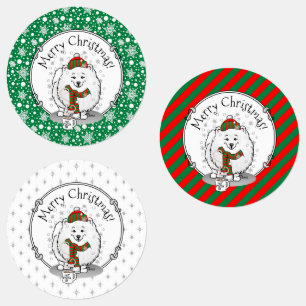 Winter Christmas Pomeranian (white) Dog Scarf Snow