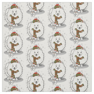 Winter Christmas Pomeranian (white) Dog Scarf Snow Fabric