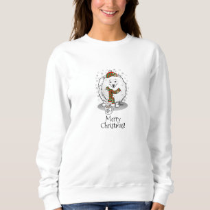 Winter Christmas Pomeranian (white) Dog Scarf Snow Sweatshirt
