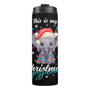 Winter Christmas Pyjama Elephant Thermal Tumbler