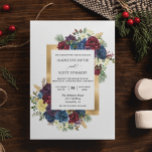Winter Christmas Rose Floral Wedding Watercolor Flyer<br><div class="desc">One design per sheet. Budget invitations do not include envelopes. This design may be personalized in the area provided by changing the photo and/or text. Or it can be customized by clicking Personalize this Template and then choosing the click to customize further option and delete or change the color of...</div>