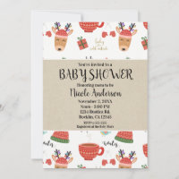 Winter Christmas Rustic Kraft Holiday Baby Shower